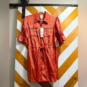 Cinq a Sept Apricot Button-Up Romper NWT